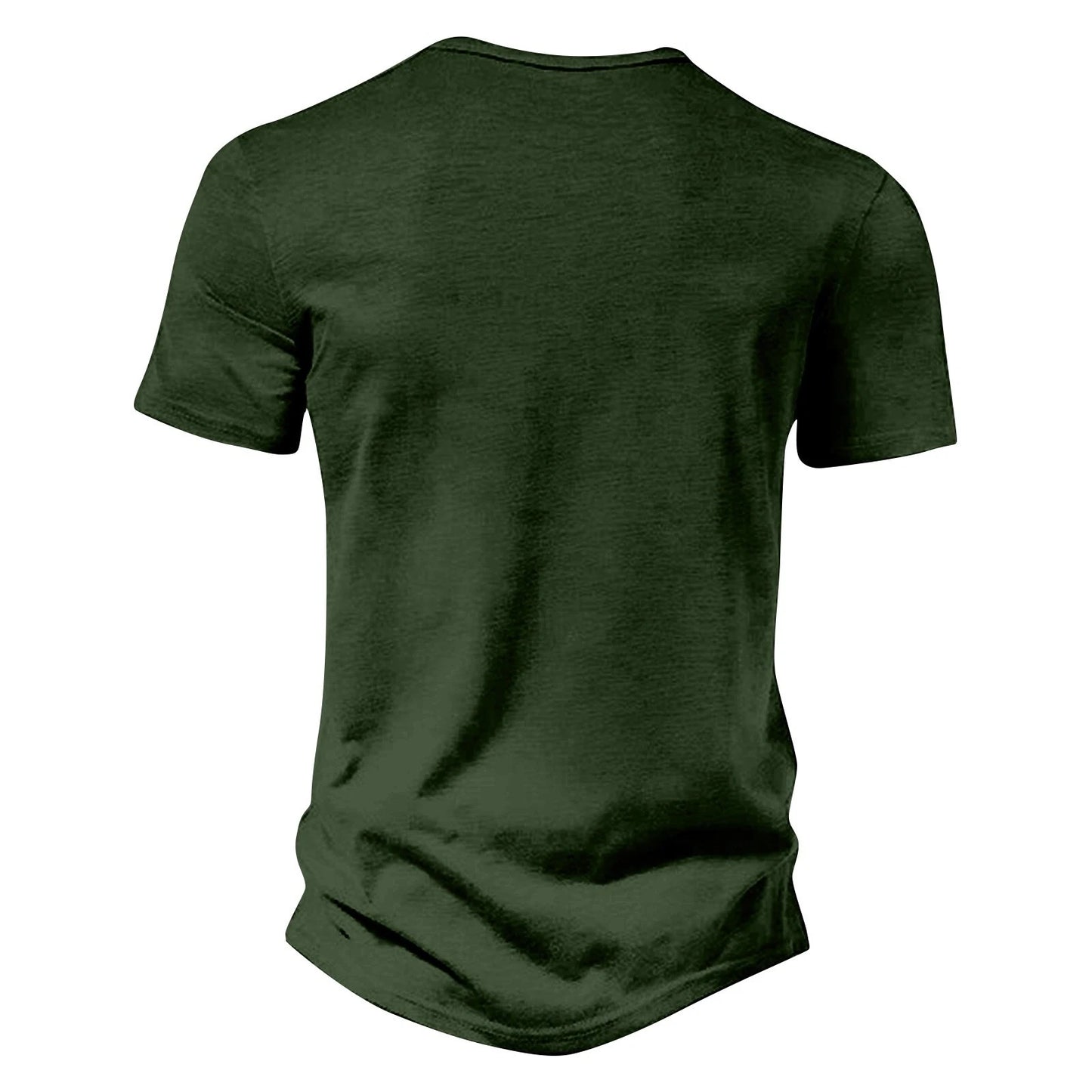 Men's Casual Vintage Loose-Fit Short-Sleeve Henley Shirt with Pocket