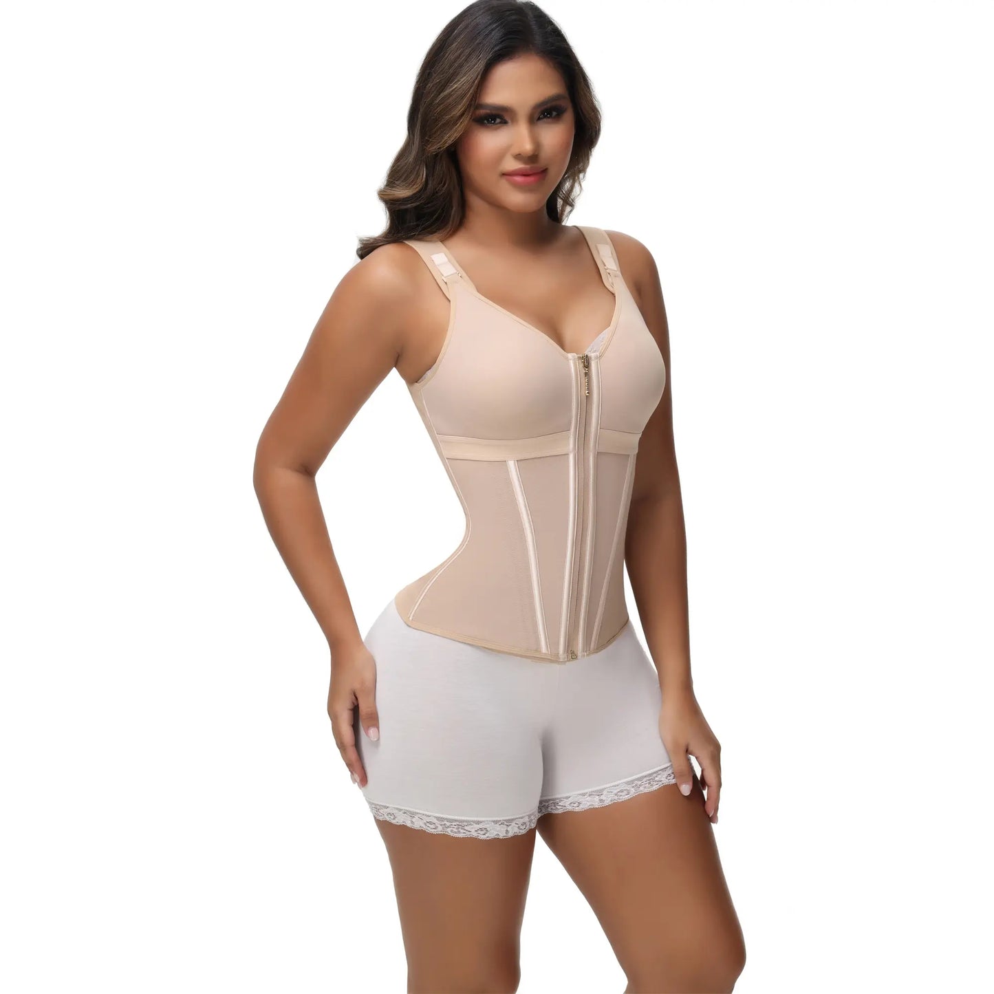 Waist Shapewear for Women with Bra Girdle Workout Shapewear with Adjustable Shoulder Strap