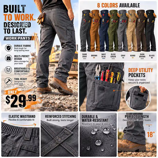 Men's Cargo Pants,Tactical Pants for Men Stretch,Durable Ripstop EDC Work Pants for Hiking