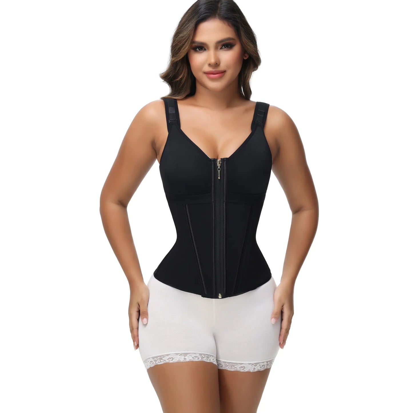Waist Shapewear for Women with Bra Girdle Workout Shapewear with Adjustable Shoulder Strap