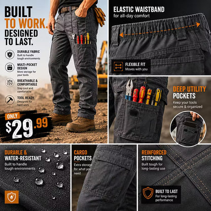 Men's Cargo Pants,Tactical Pants for Men Stretch,Durable Ripstop EDC Work Pants for Hiking