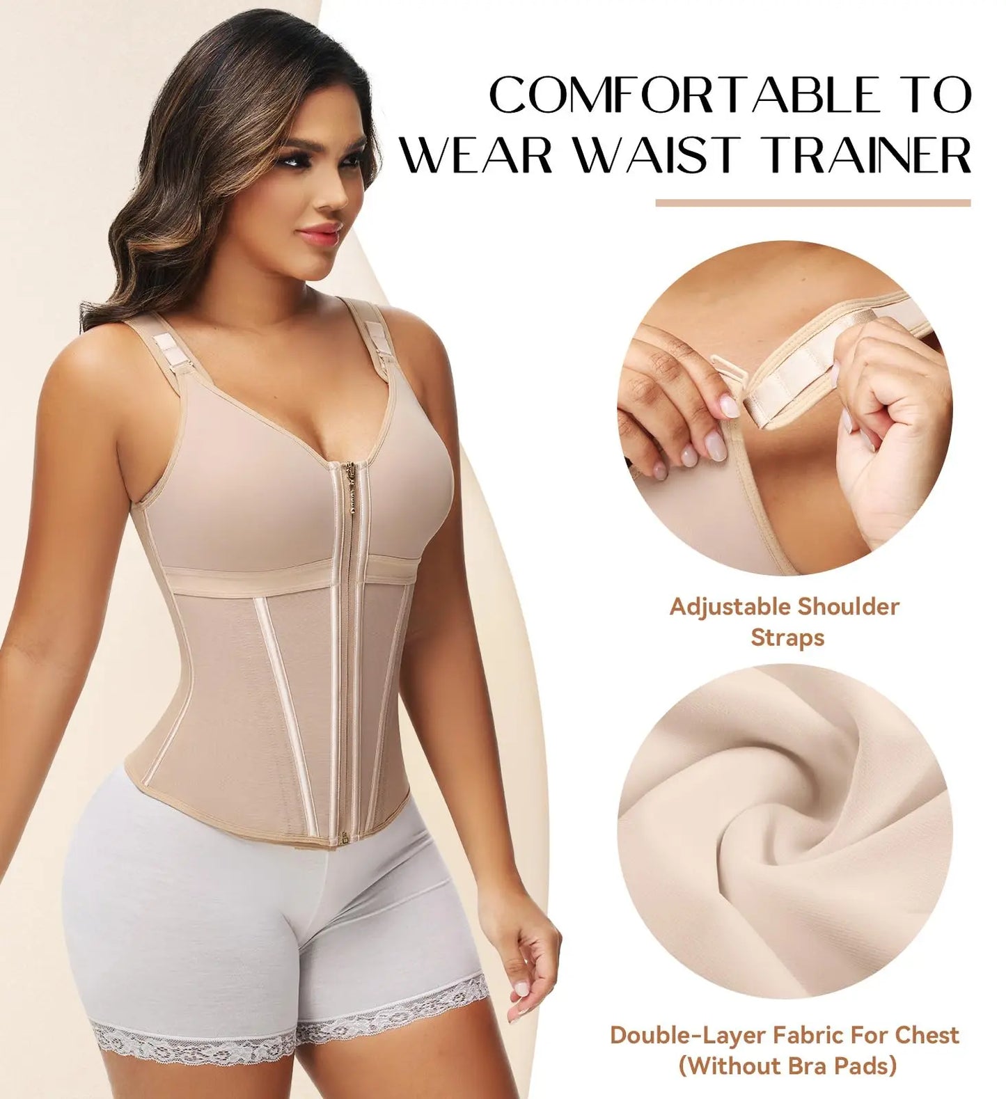 Waist Shapewear for Women with Bra Girdle Workout Shapewear with Adjustable Shoulder Strap