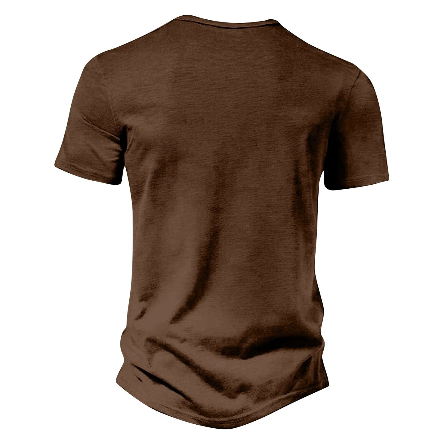 Men's Casual Vintage Loose-Fit Short-Sleeve Henley Shirt with Pocket