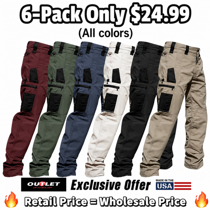 🔥8-Pack Only $29.99(All colors)🔥Men's 8-Pack Unisex 10-Pocket Heavy Duty zipper waterproof tactical Work Pants