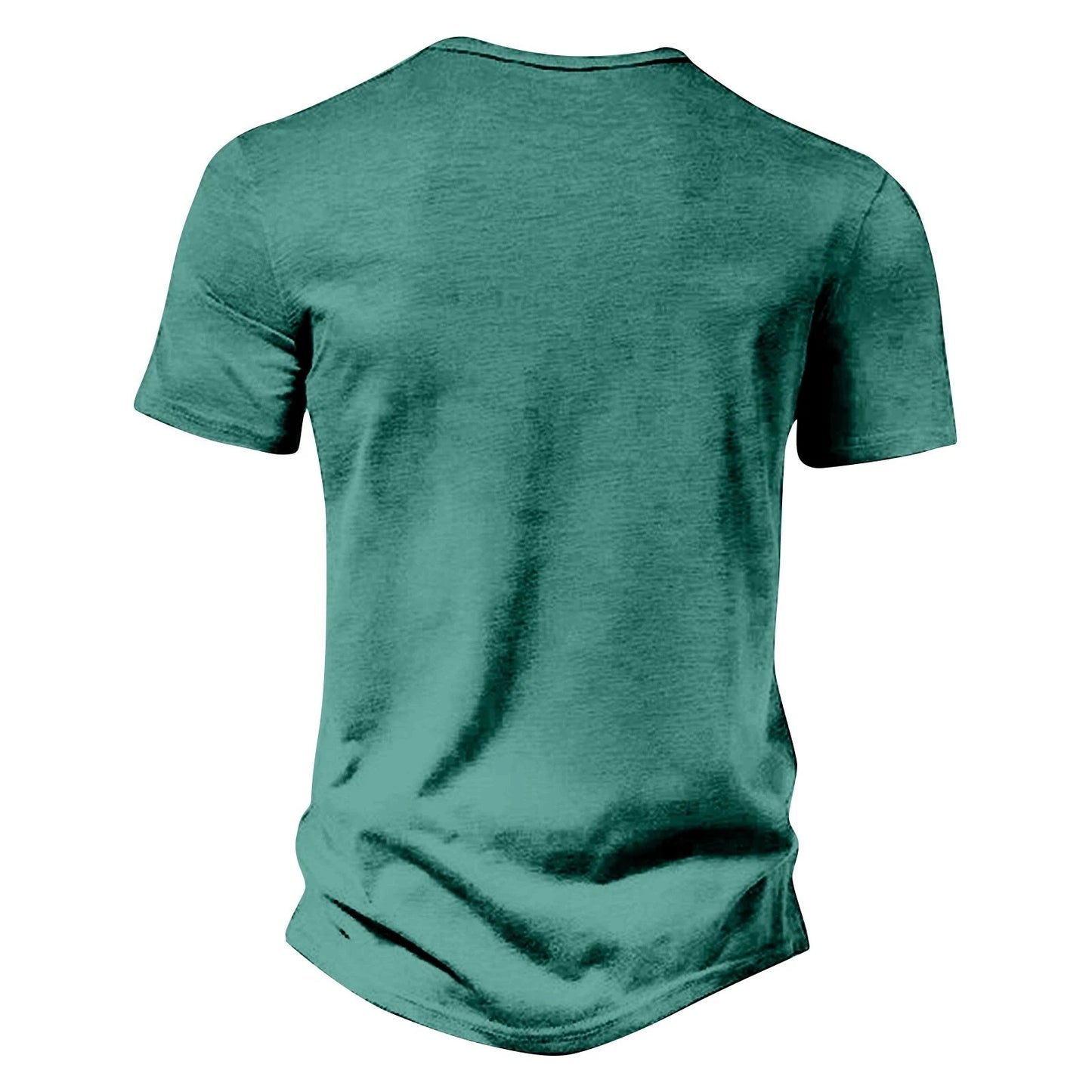 Men's Casual Vintage Loose-Fit Short-Sleeve Henley Shirt with Pocket