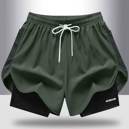 Women's 2 in 1 Running Shorts with Liner Pockets Quick Dry Athletic Workout Gym Shorts