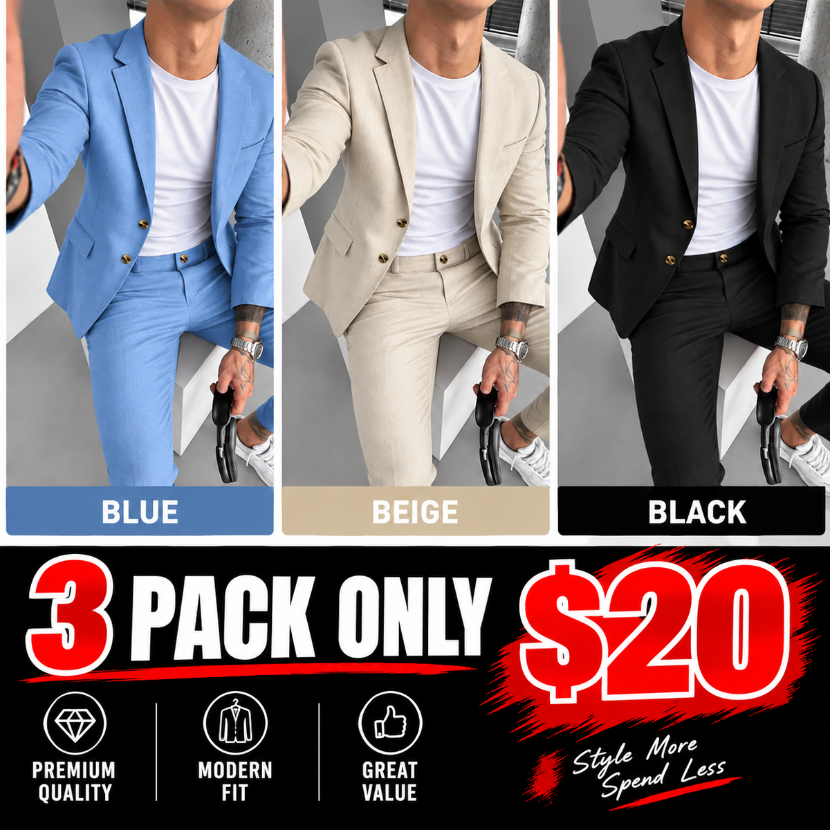 Limited-Time Offer- Men's Versatile Stretch Business Suit