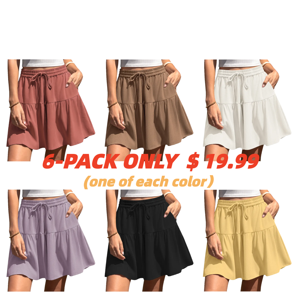 Womens Linen Blend Wide Leg Flowy Culotte Shorts Drawstring Loose Fit Summer Casual Lightweight Comfy Vacation Wear