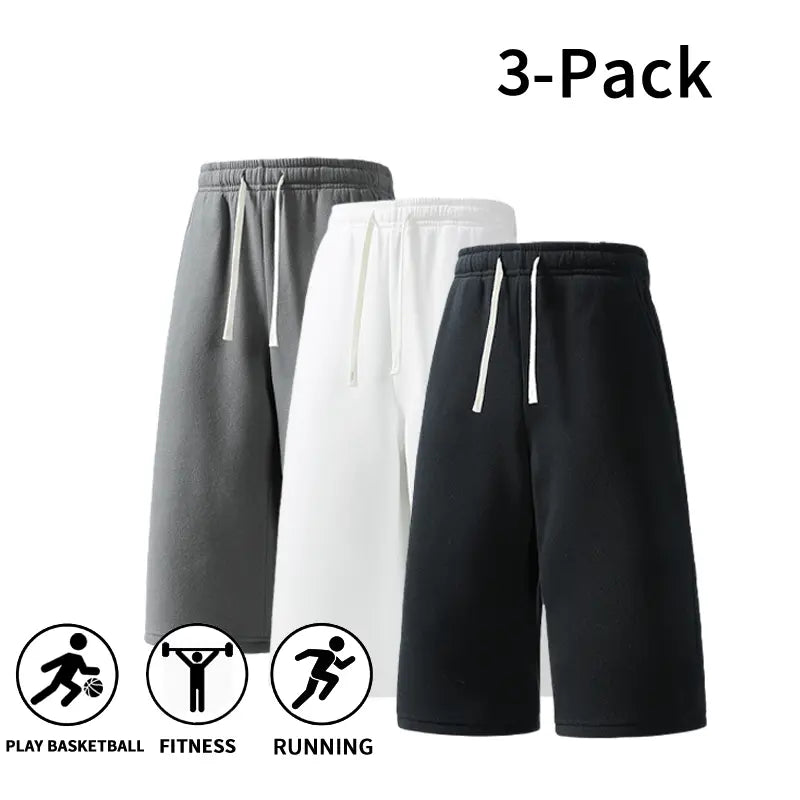 7-Pack Casual Wide Leg Sweat Shorts – Soft Drawstring Lounge Shorts for Everyday Comfort
