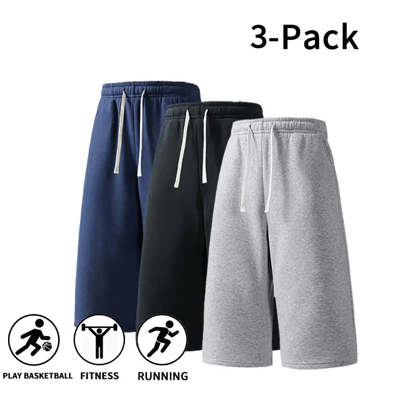 7-Pack Casual Wide Leg Sweat Shorts – Soft Drawstring Lounge Shorts for Everyday Comfort