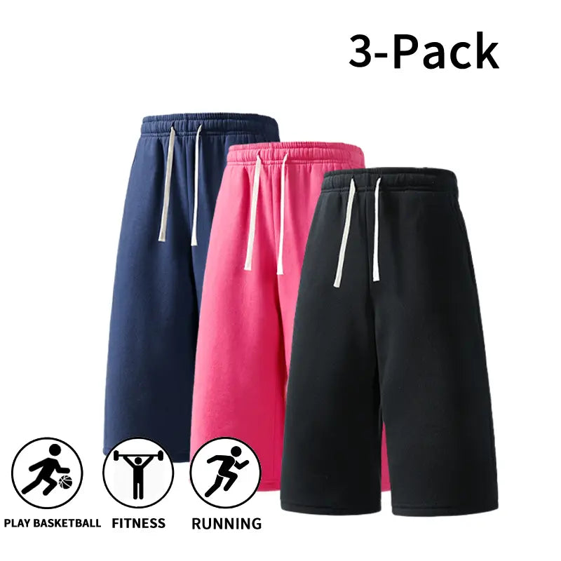 7-Pack Casual Wide Leg Sweat Shorts – Soft Drawstring Lounge Shorts for Everyday Comfort