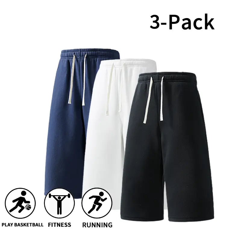 7-Pack Casual Wide Leg Sweat Shorts – Soft Drawstring Lounge Shorts for Everyday Comfort