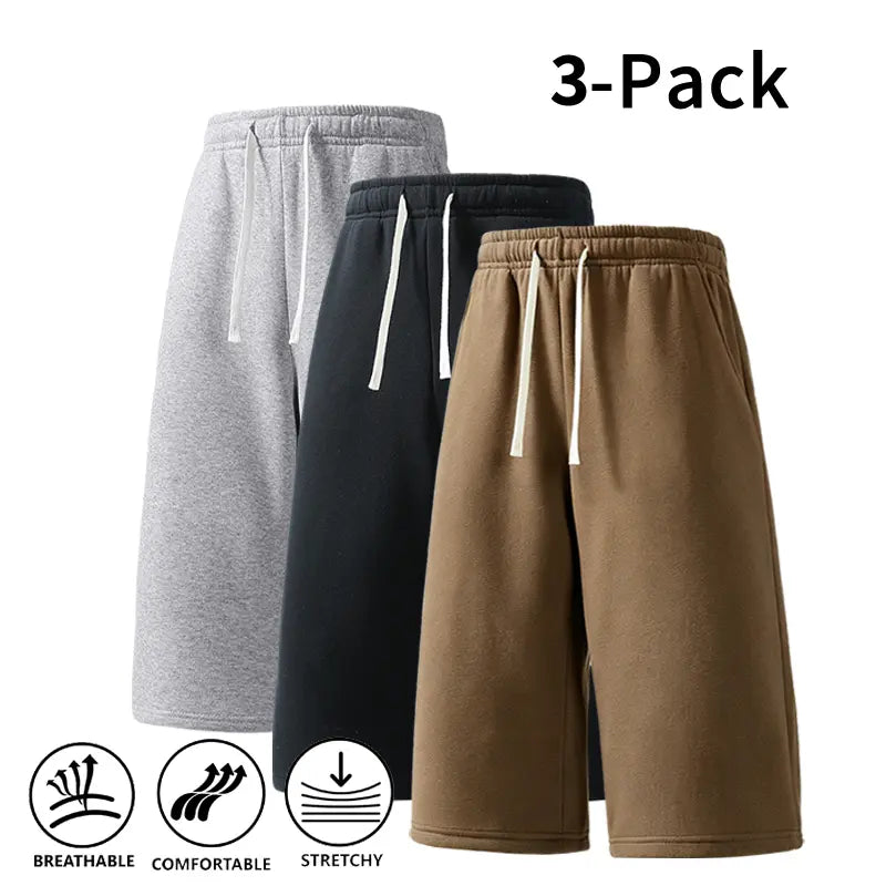 7-Pack Casual Wide Leg Sweat Shorts – Soft Drawstring Lounge Shorts for Everyday Comfort