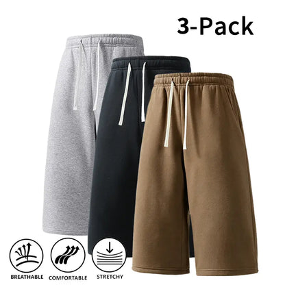 7-Pack Casual Wide Leg Sweat Shorts – Soft Drawstring Lounge Shorts for Everyday Comfort