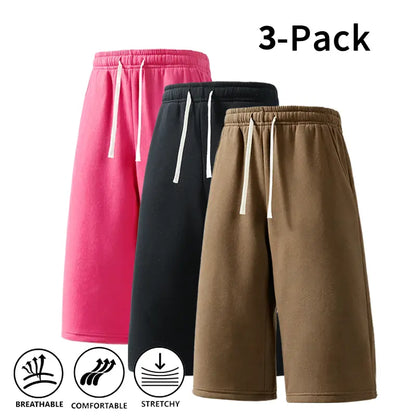 7-Pack Casual Wide Leg Sweat Shorts – Soft Drawstring Lounge Shorts for Everyday Comfort