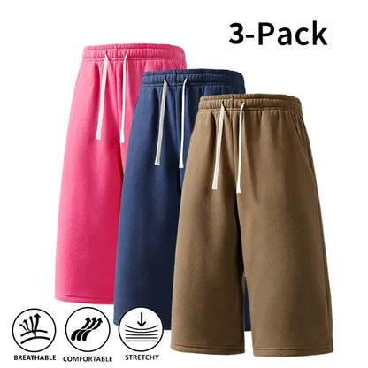 7-Pack Casual Wide Leg Sweat Shorts – Soft Drawstring Lounge Shorts for Everyday Comfort