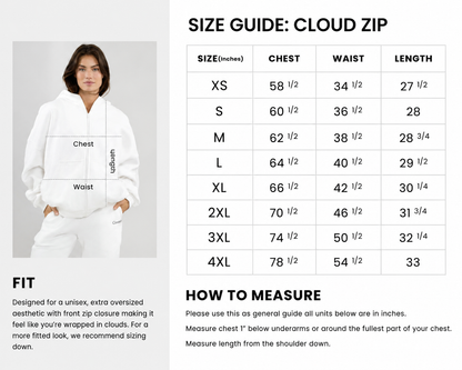 CloudSoft Oversized Zip Up Hoodie | Ultra Soft Hoodie For Men & Women