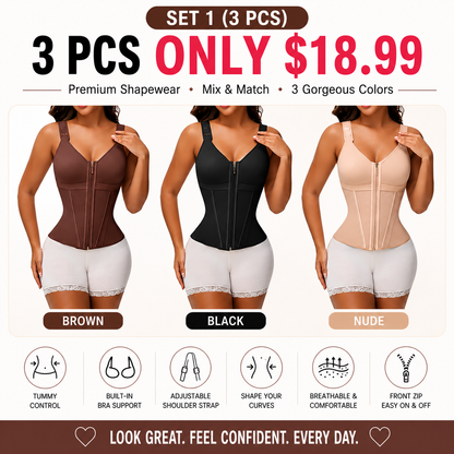 Waist Shapewear for Women with Bra Girdle Workout Shapewear with Adjustable Shoulder Strap