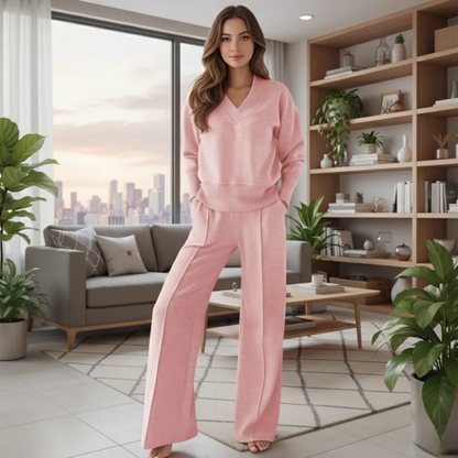 💚Cozy V Shape Lounge Set with Wide Pants