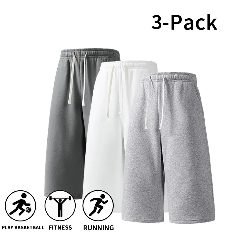 7-Pack Casual Wide Leg Sweat Shorts – Soft Drawstring Lounge Shorts for Everyday Comfort