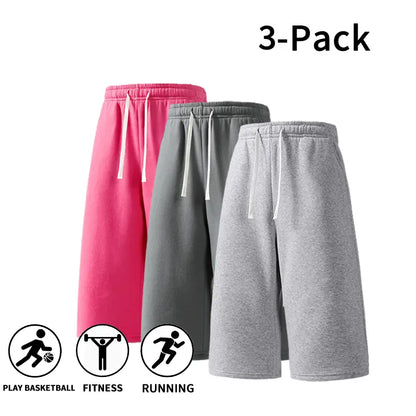 7-Pack Casual Wide Leg Sweat Shorts – Soft Drawstring Lounge Shorts for Everyday Comfort