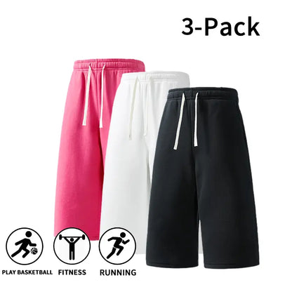 7-Pack Casual Wide Leg Sweat Shorts – Soft Drawstring Lounge Shorts for Everyday Comfort