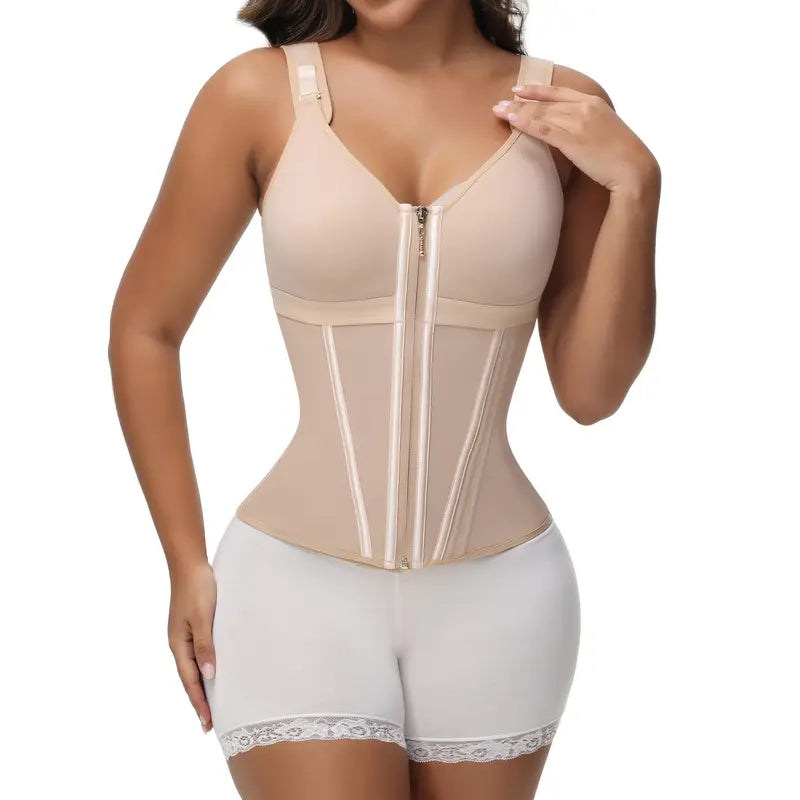 Waist Shapewear for Women with Bra Girdle Workout Shapewear with Adjustable Shoulder Strap