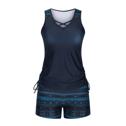 ⏰LAST DAY 90% OFF - Women's 2-Piece Tummy Control Tankini Set with Built-In Bra – Flattering Boho Swimwear with Shorts
