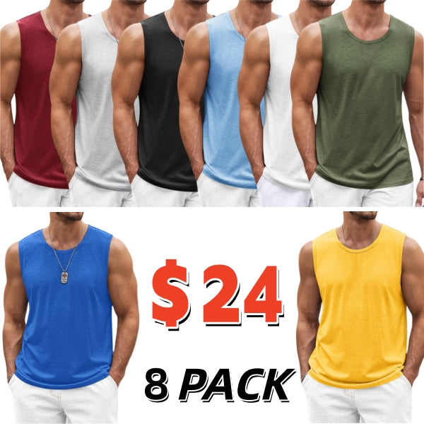 🔥8 Gym Muscle Shirts for Only $24🔥Men's Workout Tank Top Casual Soft Sleeveless Gym Muscle Shirts Bodybuilding Tee